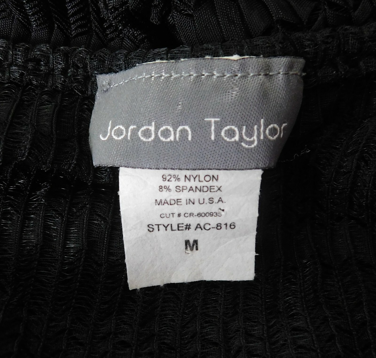 Jordan Taylor Women Shirt, Size M, Black, 92% Nylon, 8% Spandex