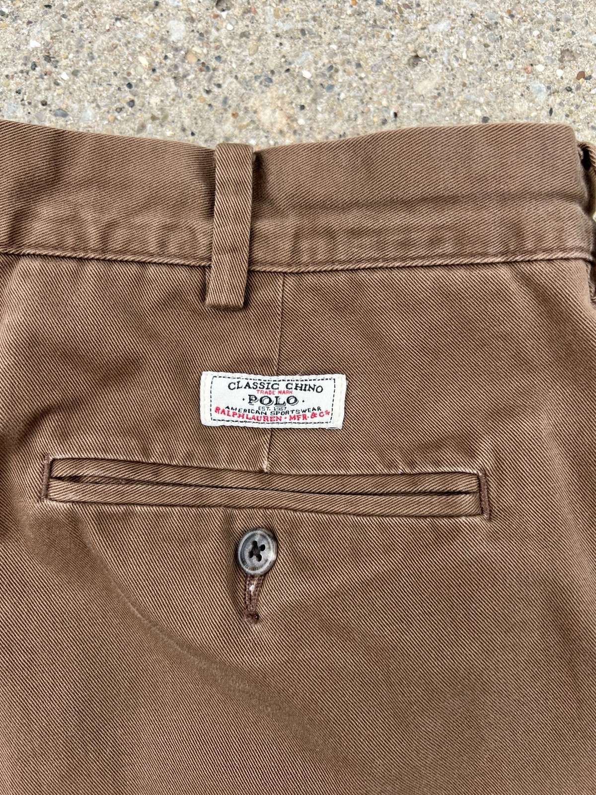 Polo Ralph Lauren Mens Classic Chino Pants Brown 36×34 Vintage 90s 100% Cotton