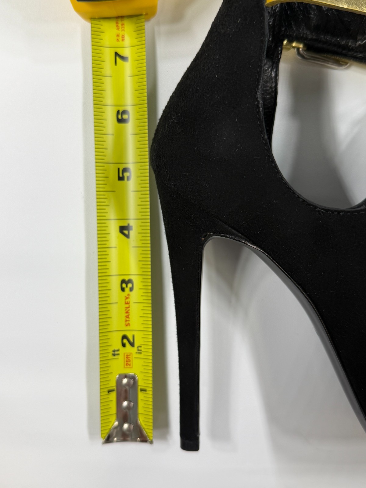 Giuseppe Zanotti x Anja Rubik Black Suede Lace Up Peep Toe Heels Gold Strap 37
