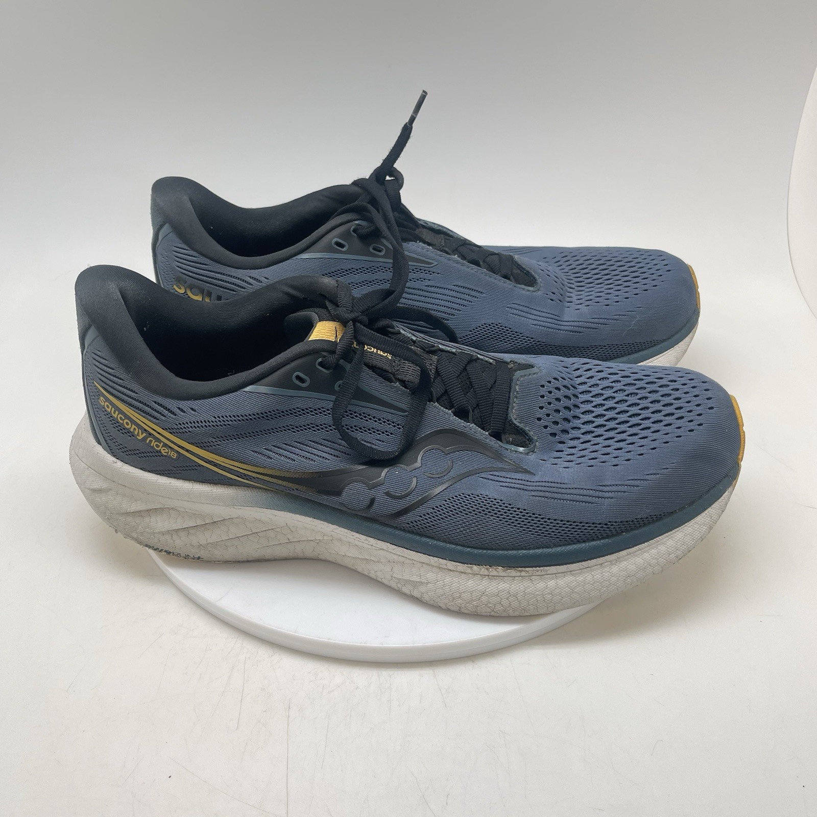 Saucony Sneakers Mens 10 Ride 18 S21000-162 Blue Running Athletic Gym Shoes