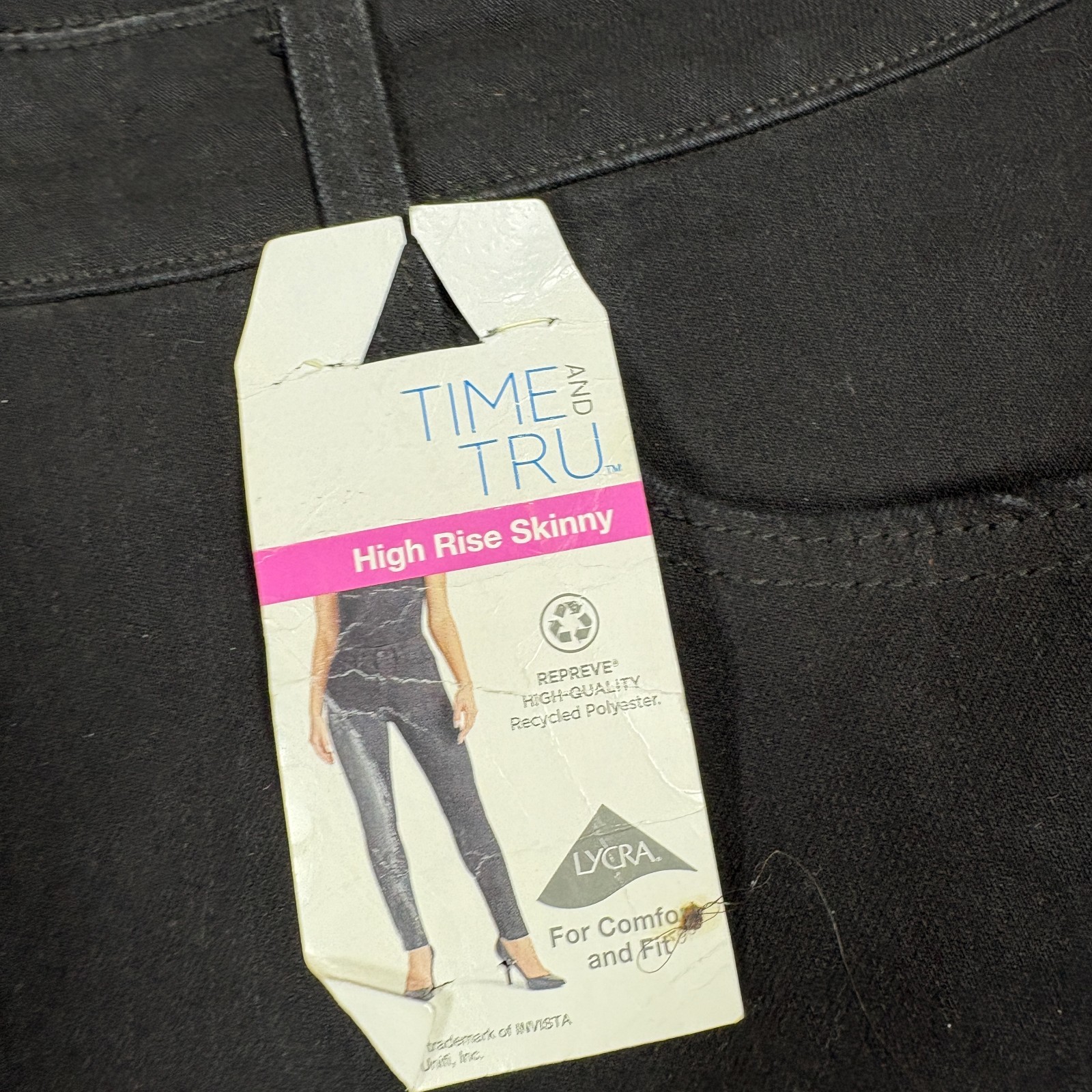 Time And Tru Womens Jeans 20 Black High Rise Skinny Stretch Denim NWT