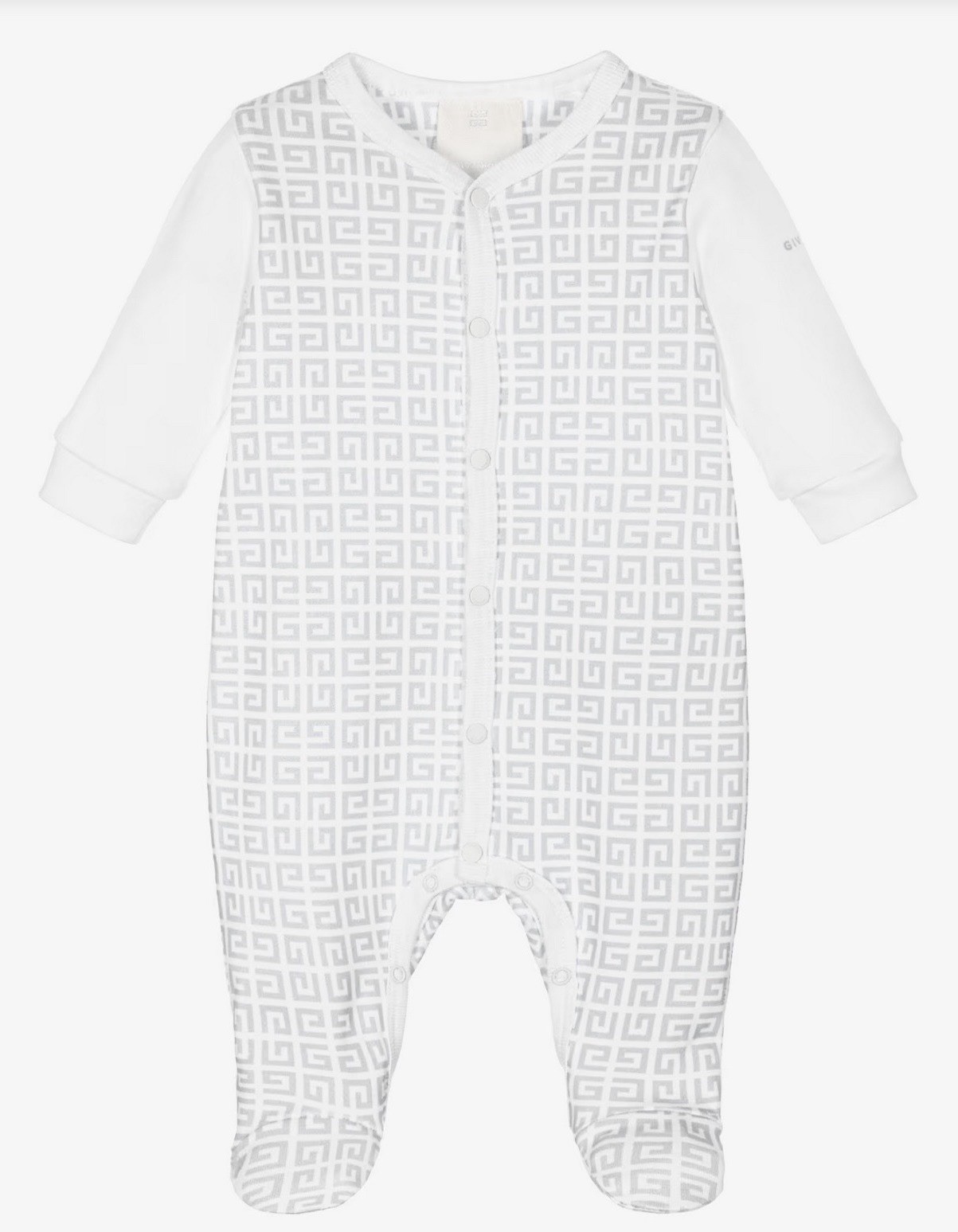 Givenchy Baby Footed Sleeper One Piece Long Sleeve Cotton Geometric 18M