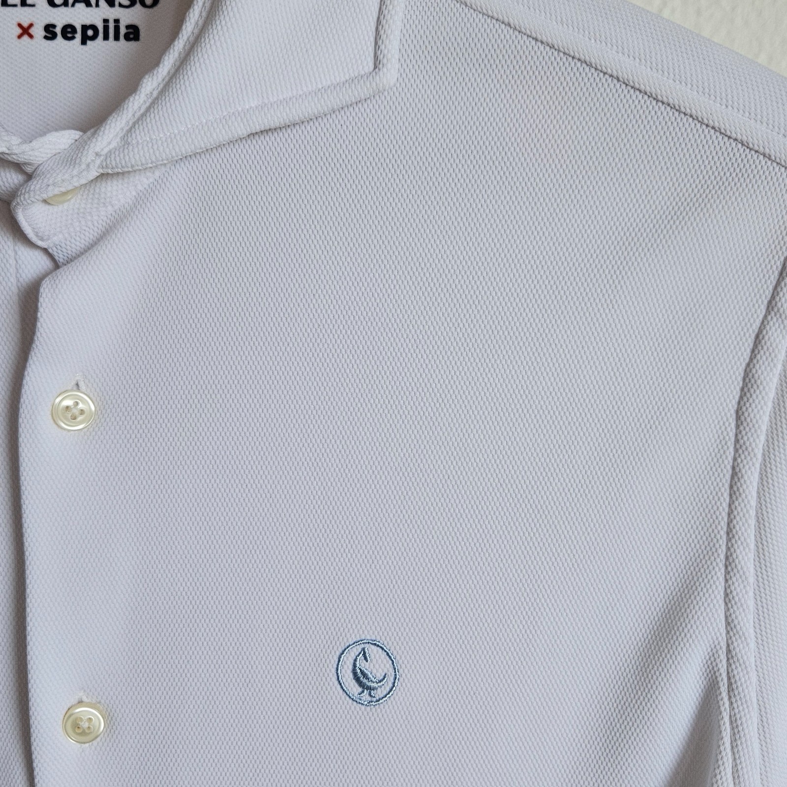 El Ganso x Sepiia Tech Shirt White Slim Fit Performance Water Repellent Size M