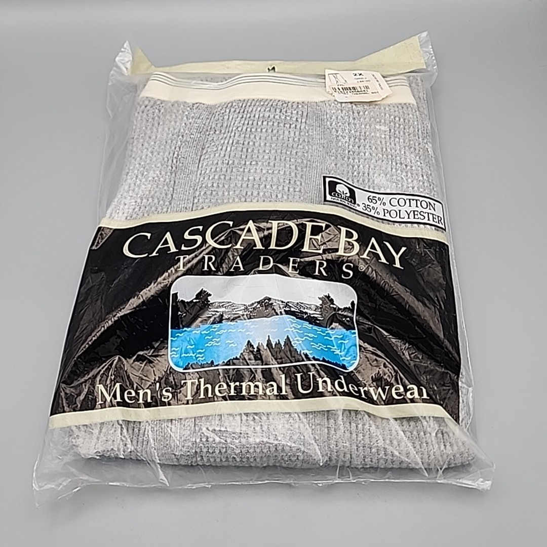 Long Johns Cascade Bay Traders Thermal Underwear Mens 2XL Pants Gray Bottoms NOS