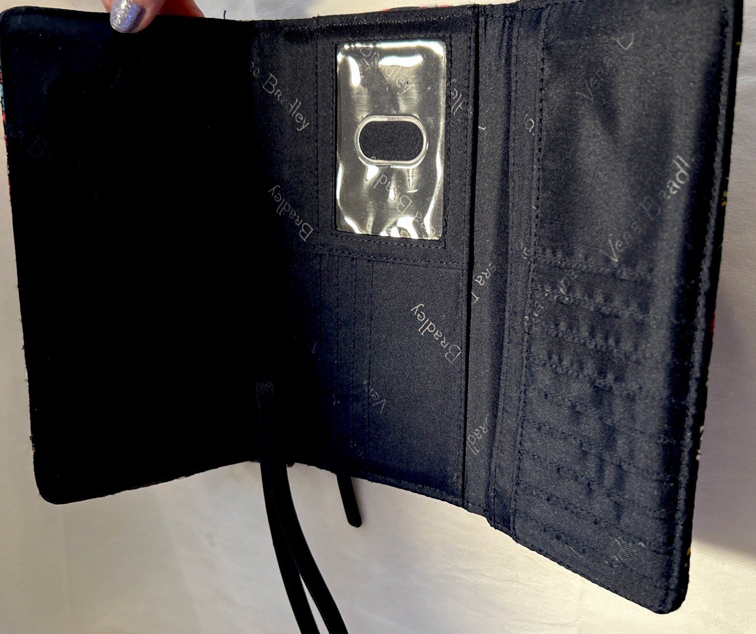 Vera Bradley Midnight Wildflowers All-In-One Crossbody Wristlet Wallet Navy Blue