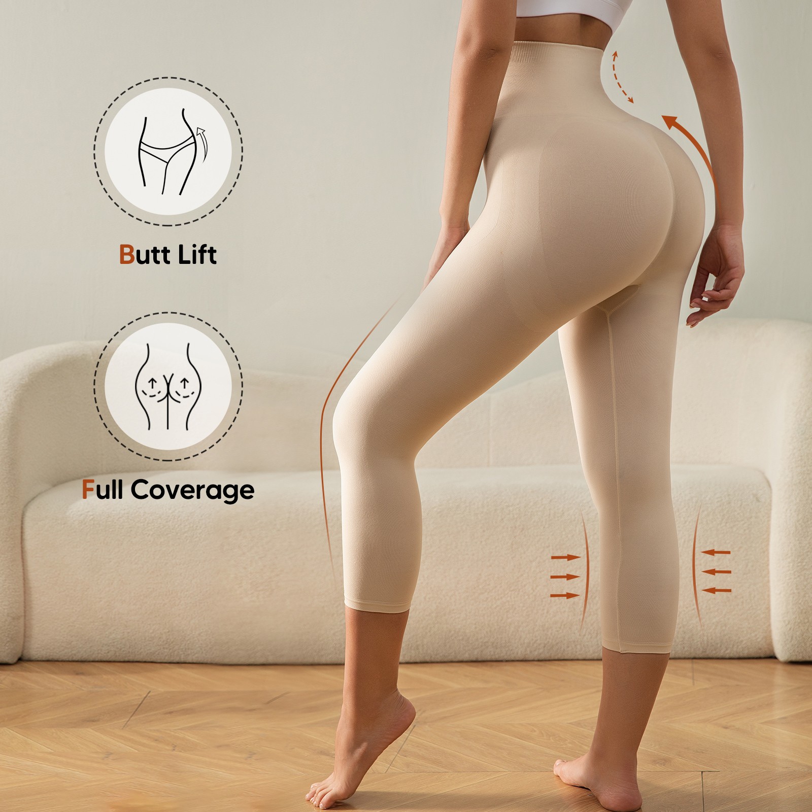 Women Anti Cellulite Compression Capris Thigh Slimmer Slimming Body Shaper