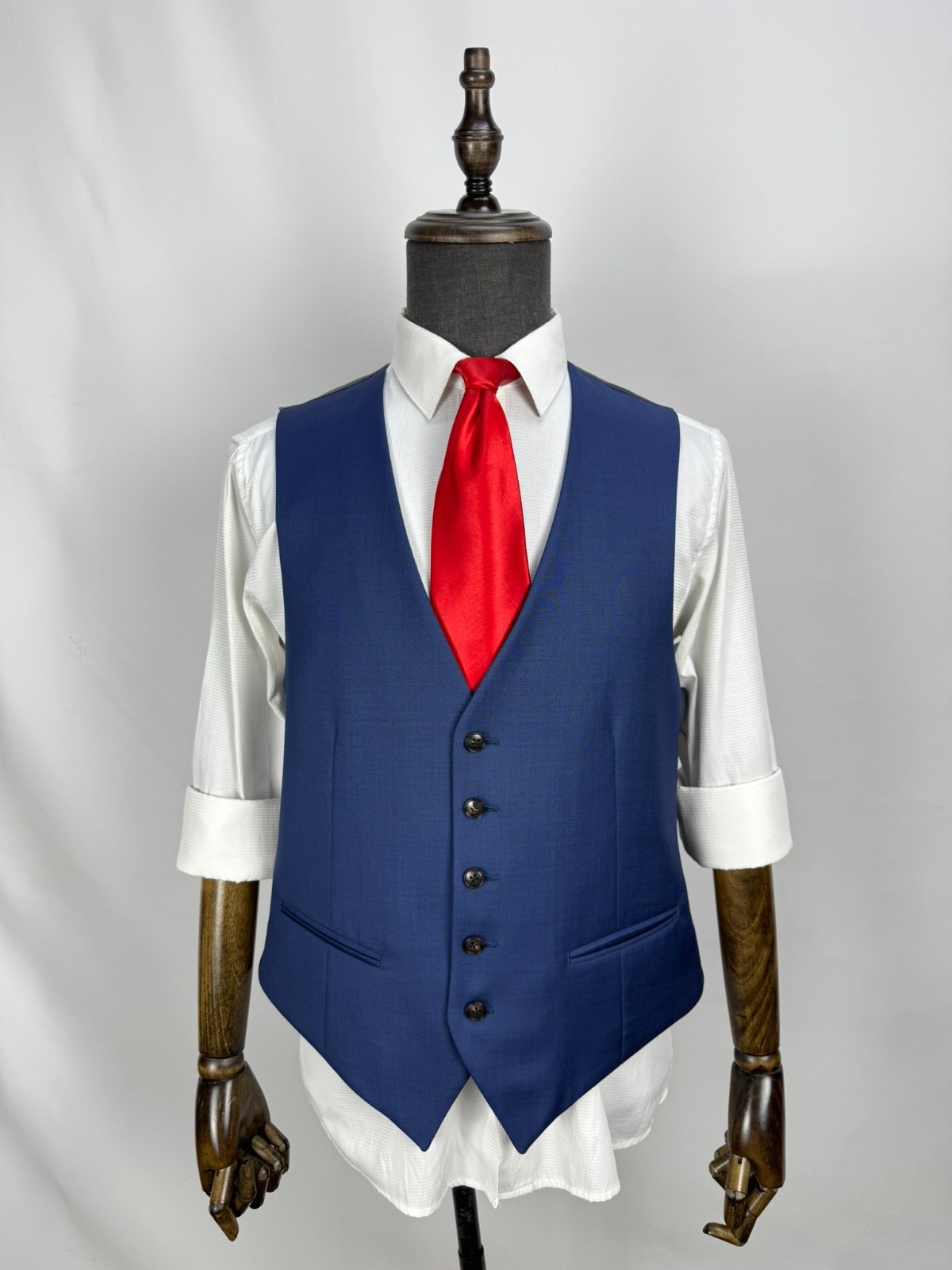 SuitSupply Ferrara Waistcoat Vest Men 100% Wool blue Single Breasted US Size 40R