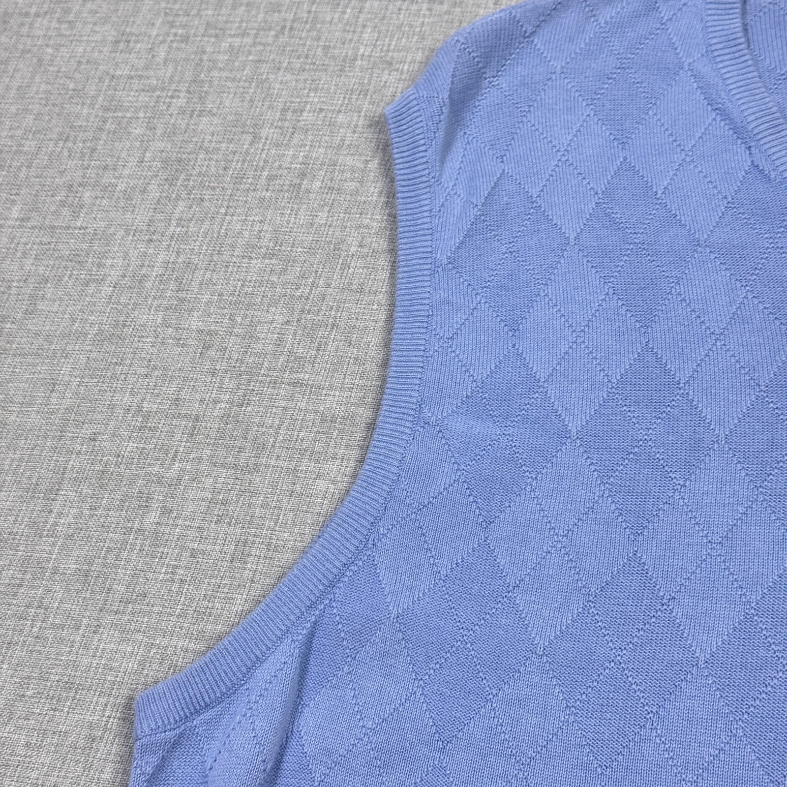 Polo Golf Ralph Lauren Argyle V-Neck Sweater Vest Mens XL Blue Embroidered
