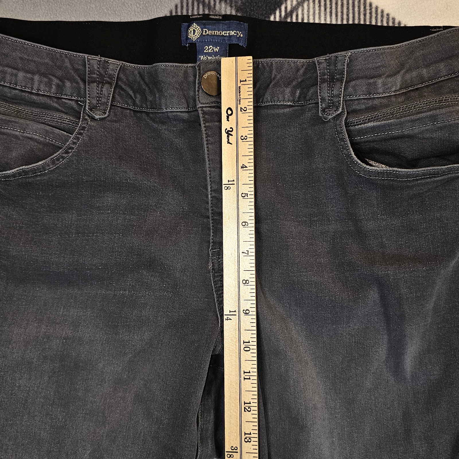 Democracy “Ab” Solution Grey Womens Straight Jeggings Jeans 22W