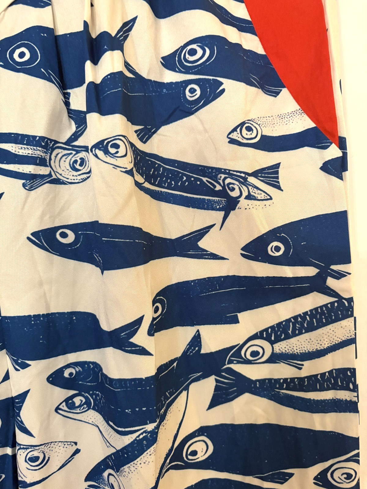 Sardines Forever Overall Jumpsuit Sz M Stretch Colorful Red Blue