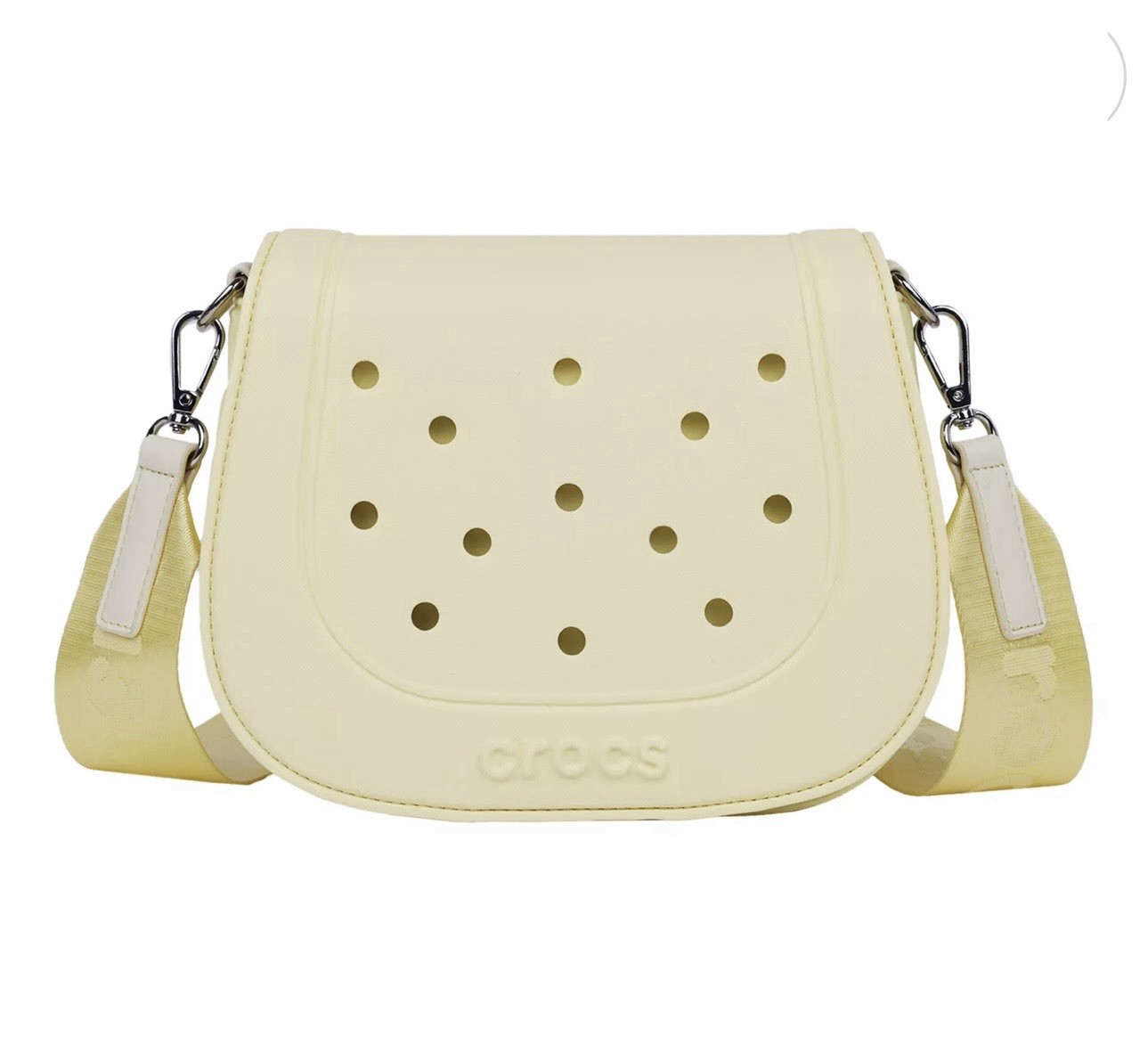 Crocs Classic Saddle Bag Crossbody Sulphur Yellow Jibbitz Holes Purse NEW EVA