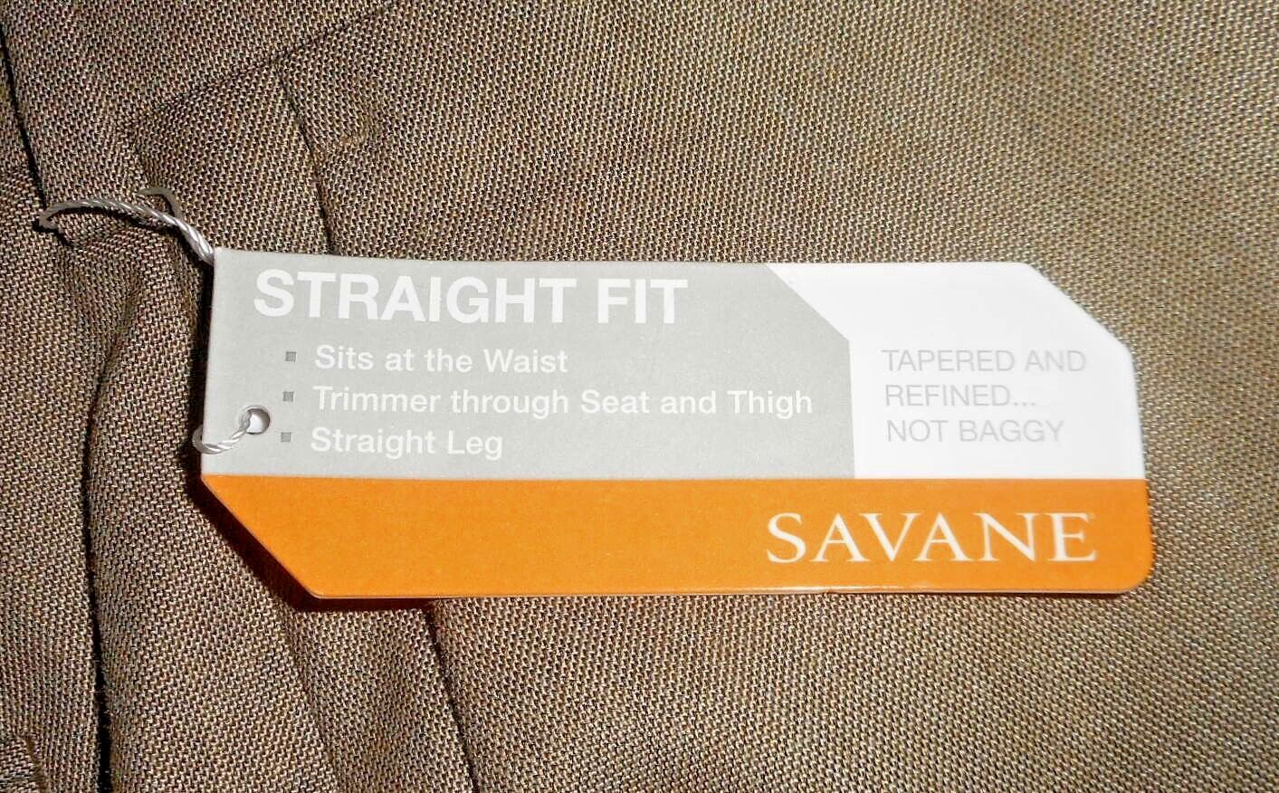 New Pants Savane Sharkskin Perm-Crease No-Fade No-Iron Taupe MSRP-$72.00 32X30