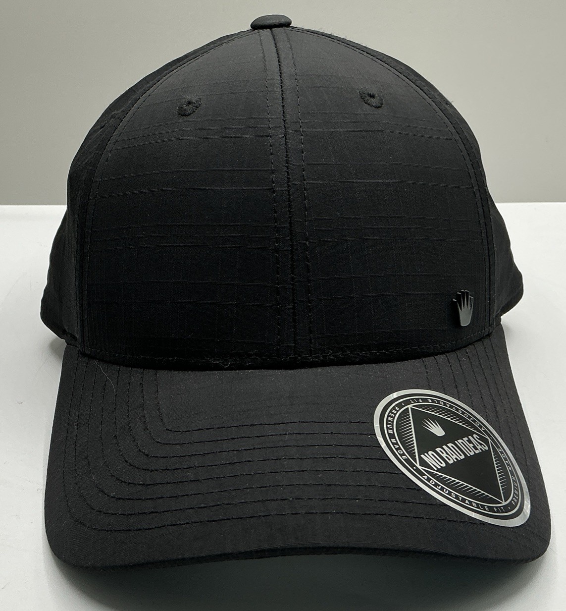 No Bad Ideas NBI Nylon Check 6 Panel Adjustable Black Cap Hat L07085