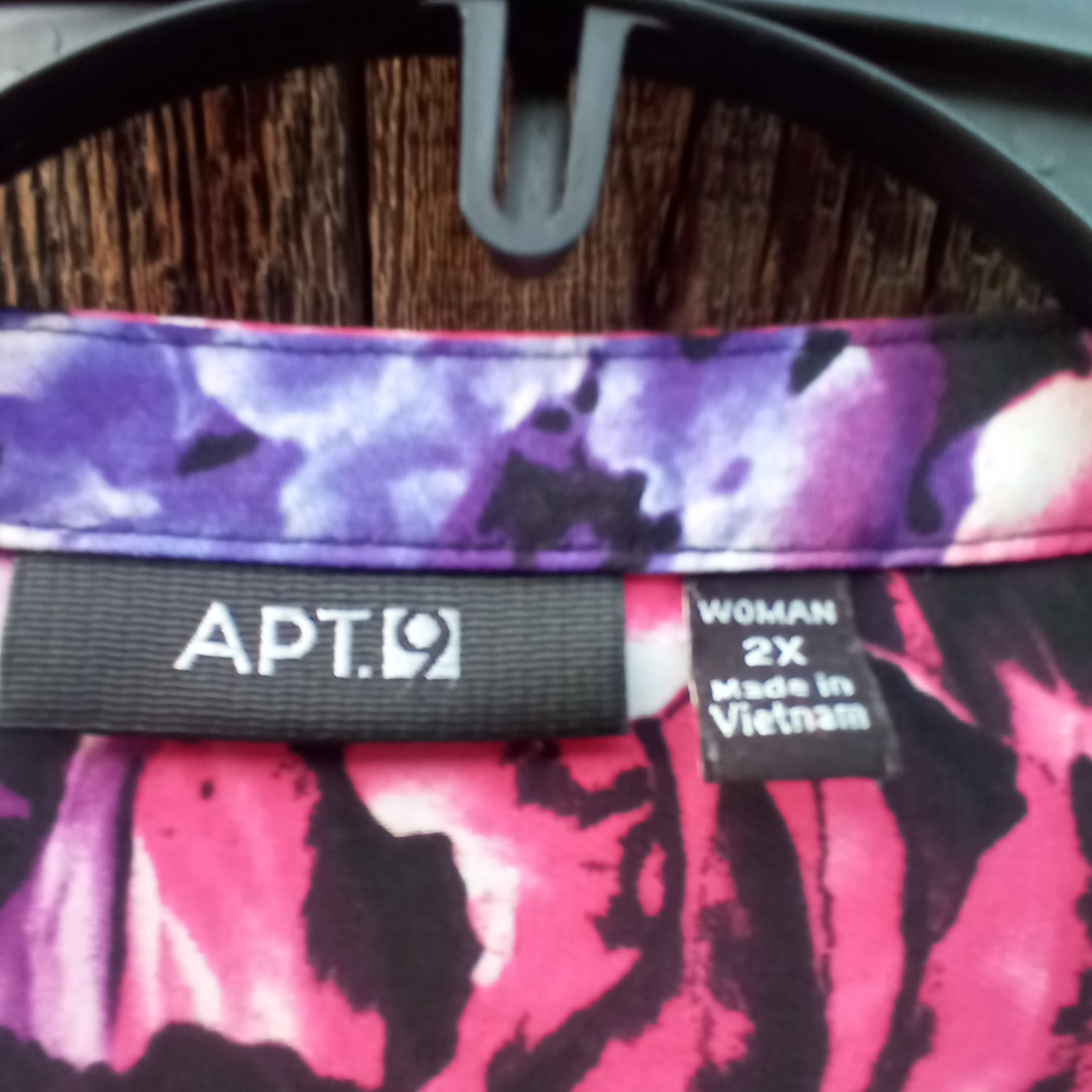 Apt 9 Floral Print Blouse 2X Semi Sheer Roll Tab Sleeves Pullon Half Zip Front
