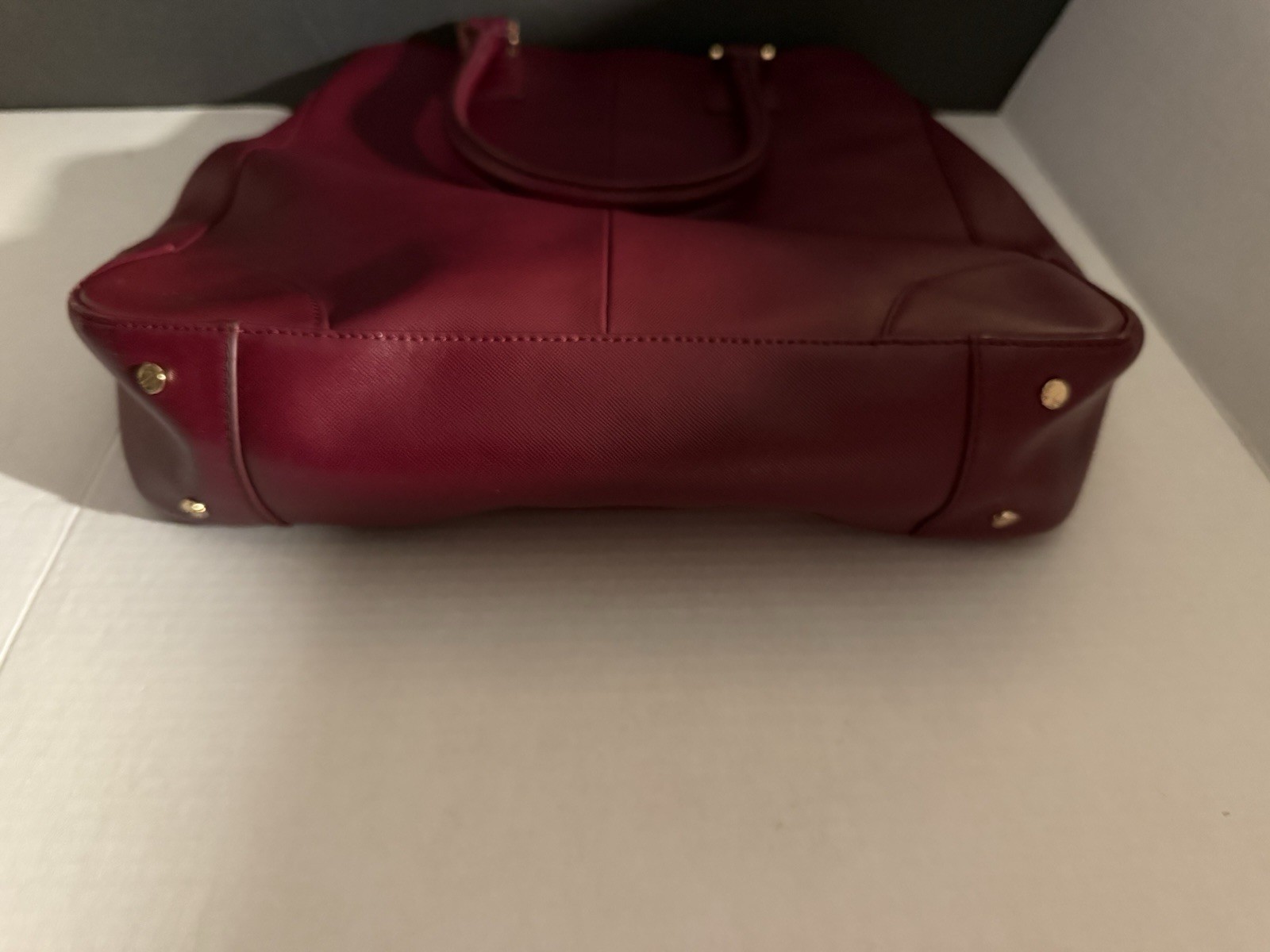 Tory Burch Burgundy Tote Robinson With Mirror