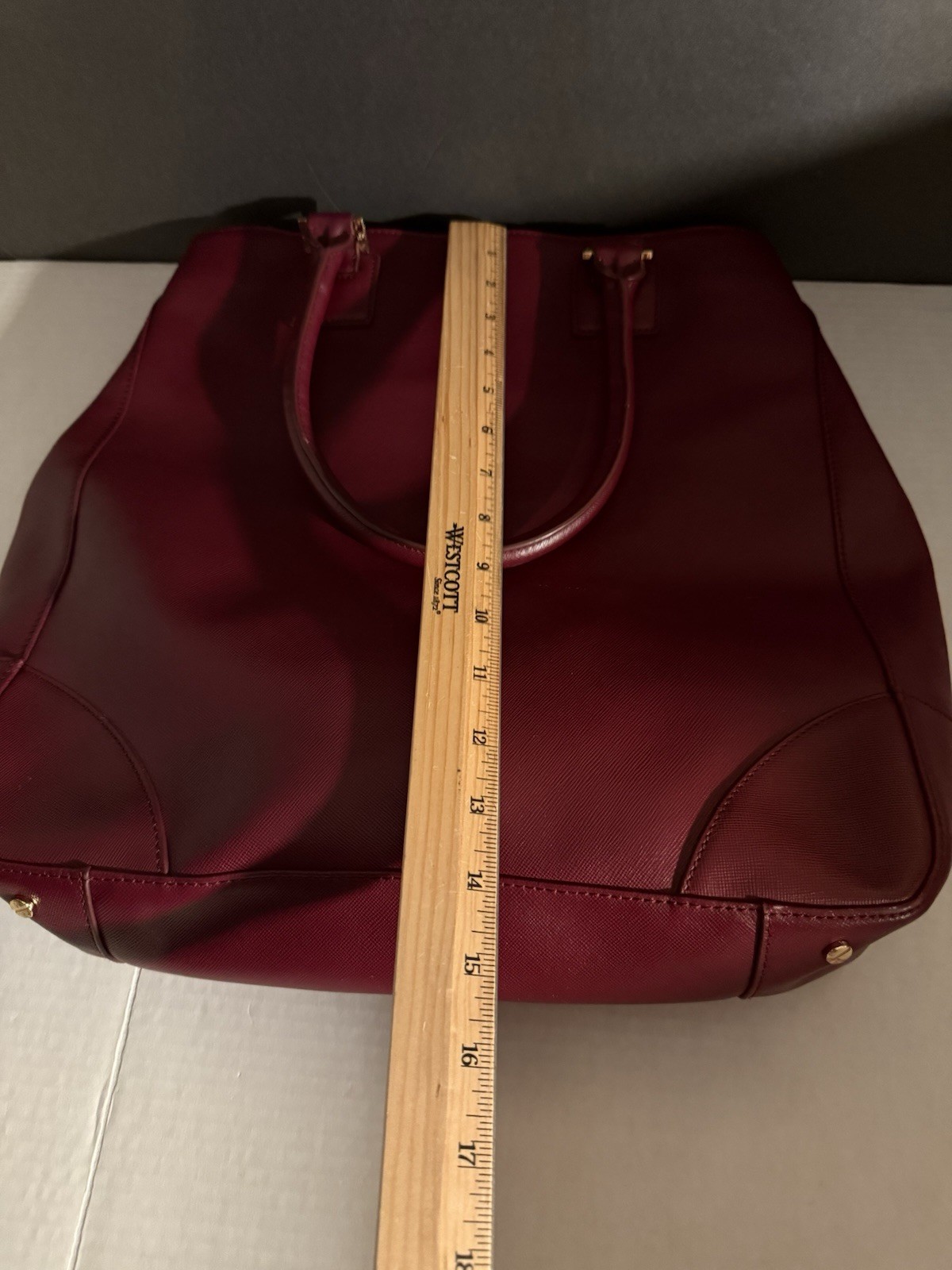 Tory Burch Burgundy Tote Robinson With Mirror