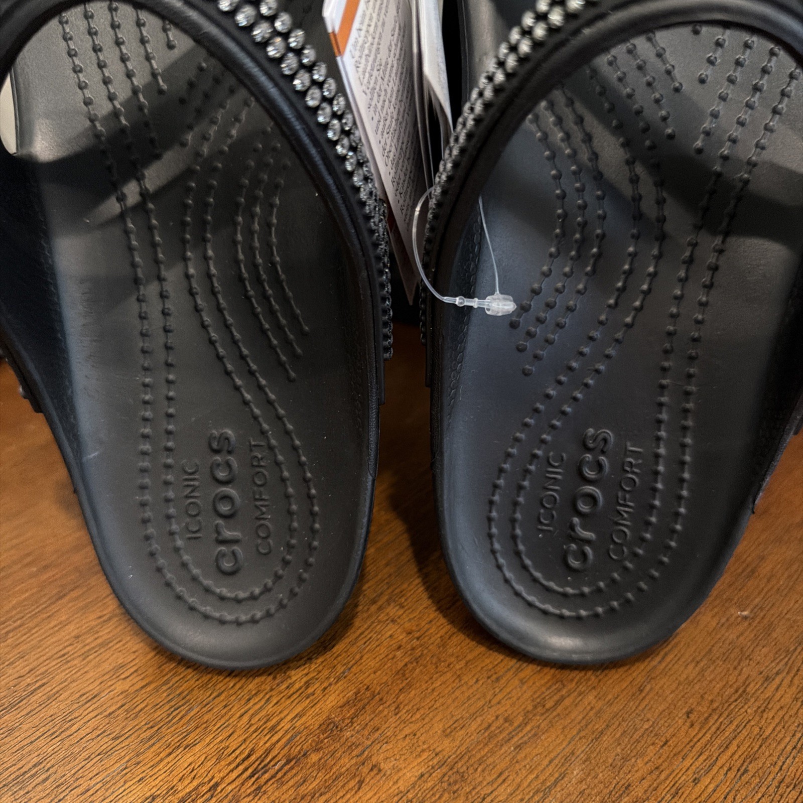 CROCS Kadee II Black JEWELS Strappy Sandal Flip Flops Sparkle NWT Women Sz 10