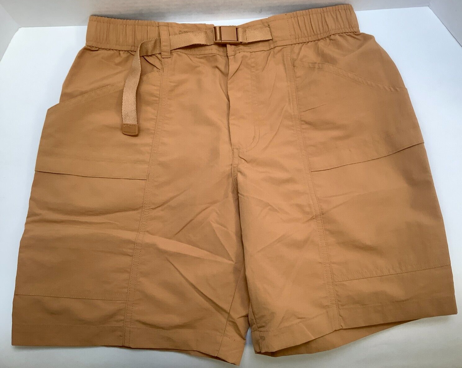 Eddie Bauer Men’s Ripstop Tech Pull On Short, Large, Brown, Free Shipping!!!