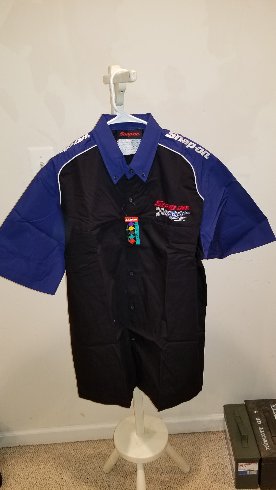 Snap On Racing Shirt Mens XL Black NASCAR Pit Crew Mechanic Button Down New