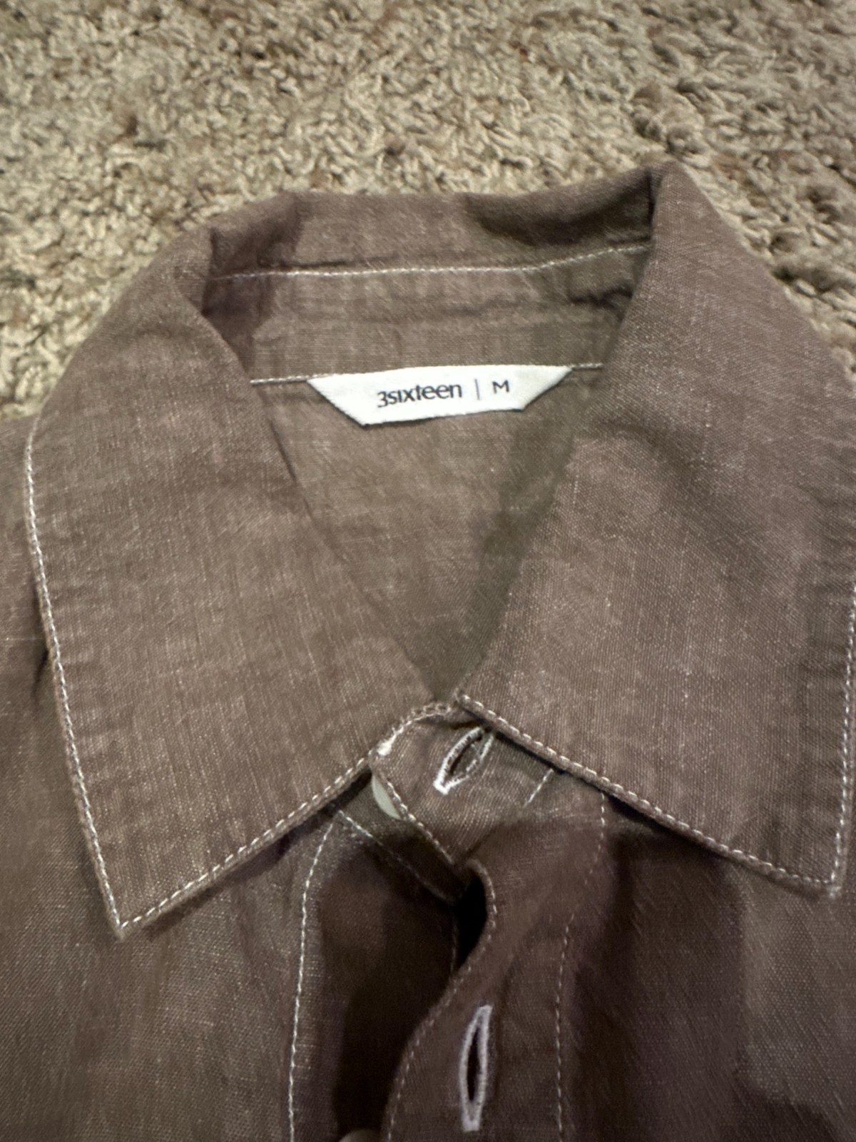 3Sixteen Utility Shirt – Brown Chambray – NEW with Tags