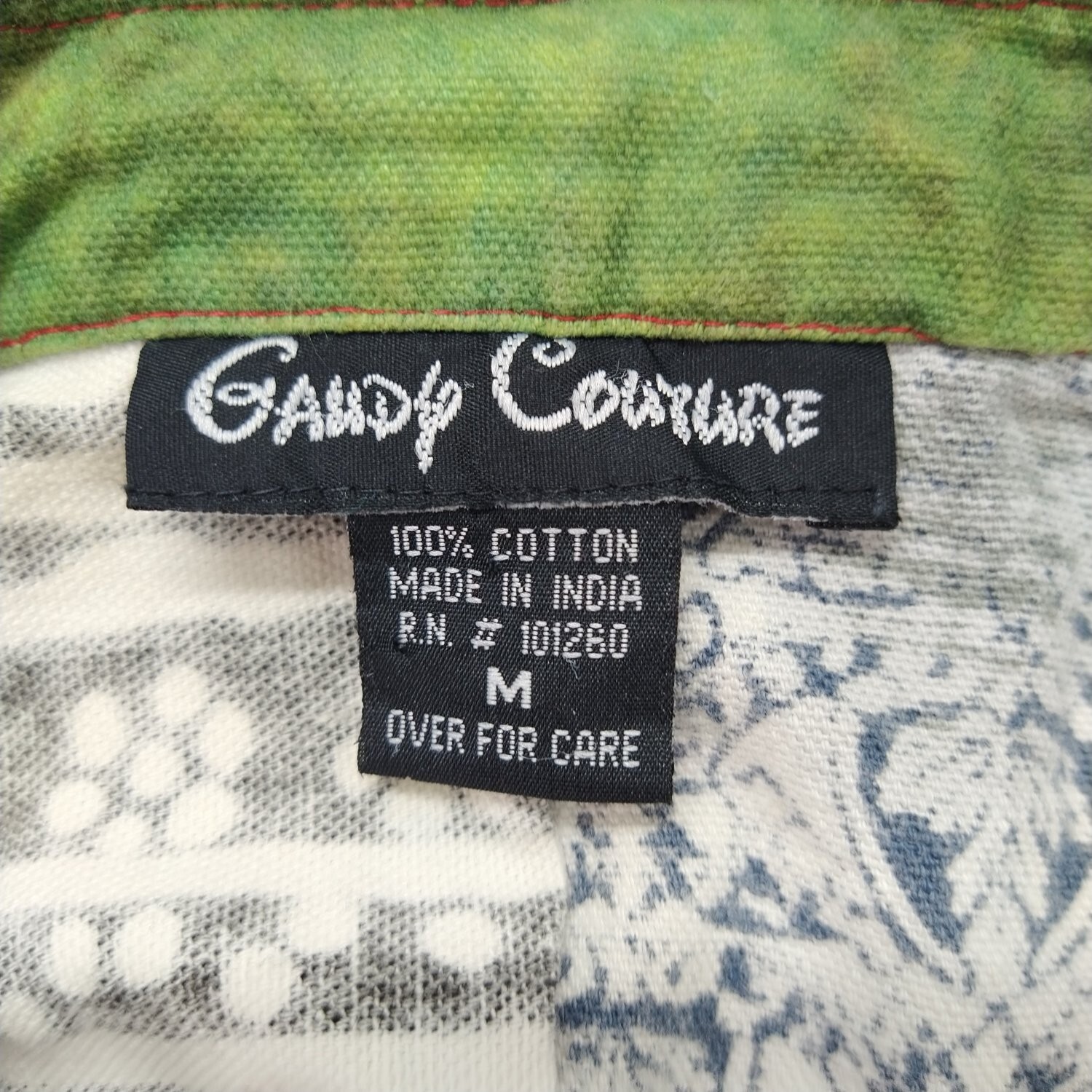Gandy Couture Womens Top Shirt Jacket Medium Red Colorfull Design Long Sleeve