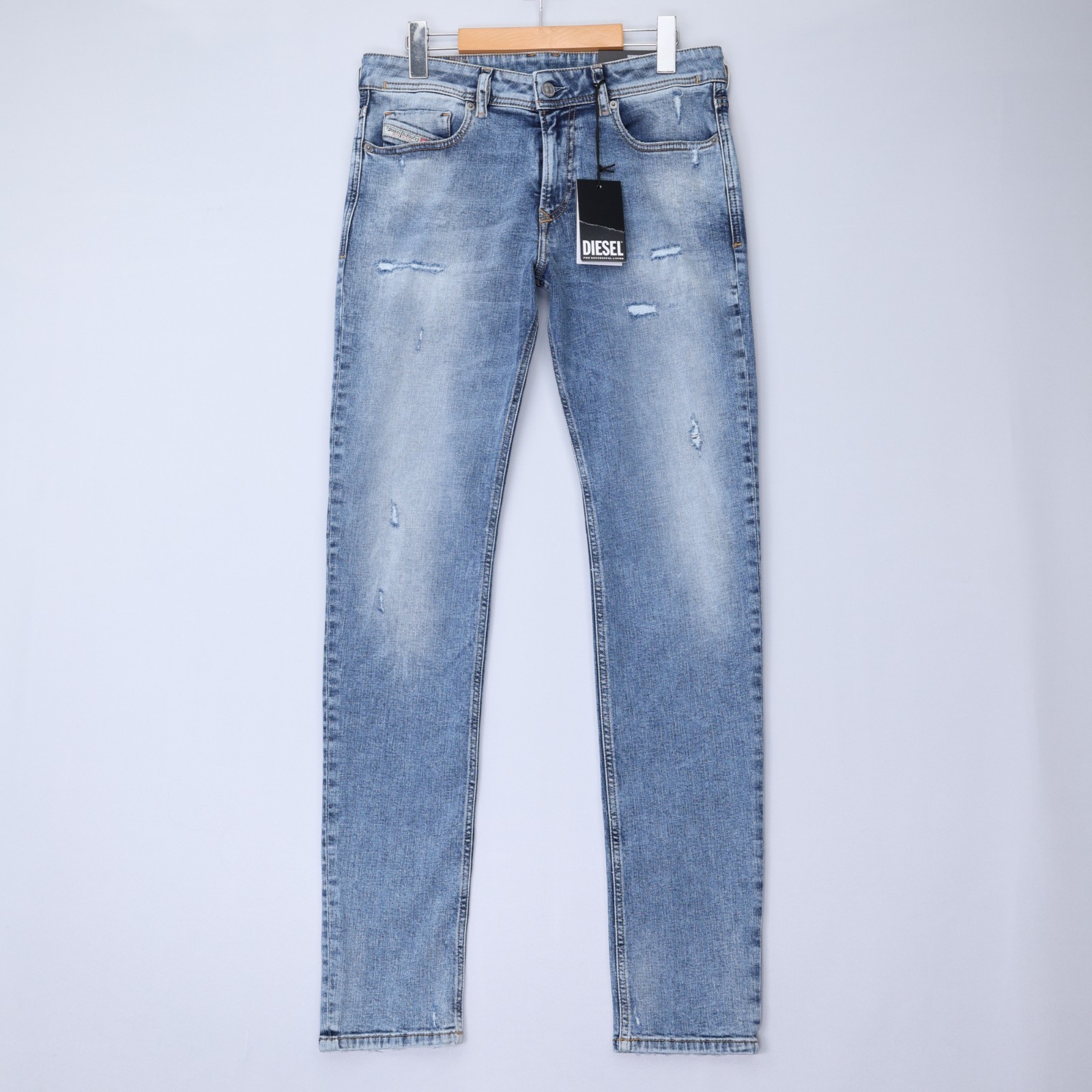 Diesel Mens Jeans 1979 Sleenker Trousers Skinny Leg Low Rise Light Blue Size NWT
