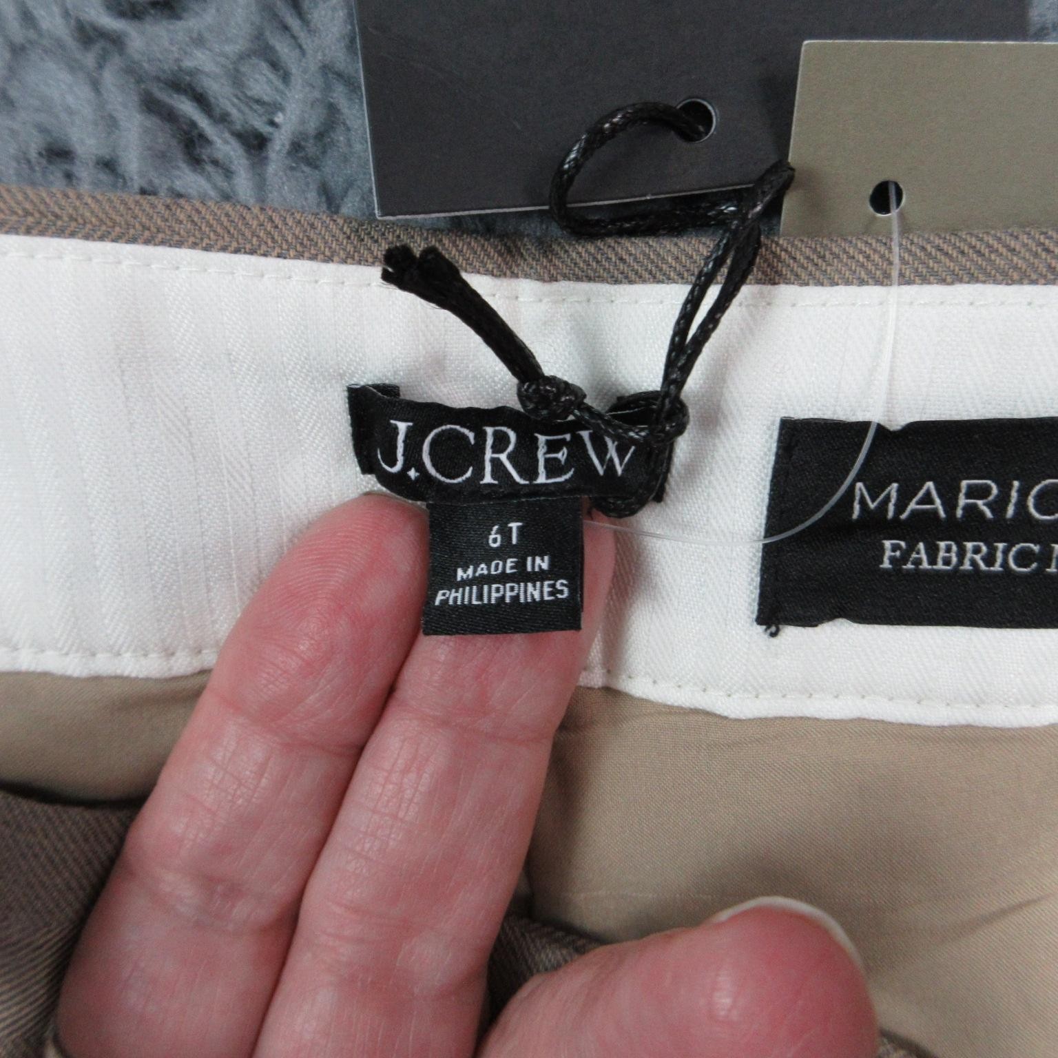 J.CREW Pants Womens 6 Tall Beige Twill Dress Pants Mario Bellucci 32×34.5* NWT