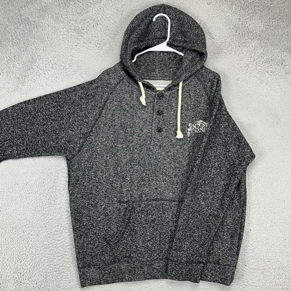 Navy Midshipmen Hoodie Sweatshirt Mens XL Grey Black Henley Pullover Colosseum