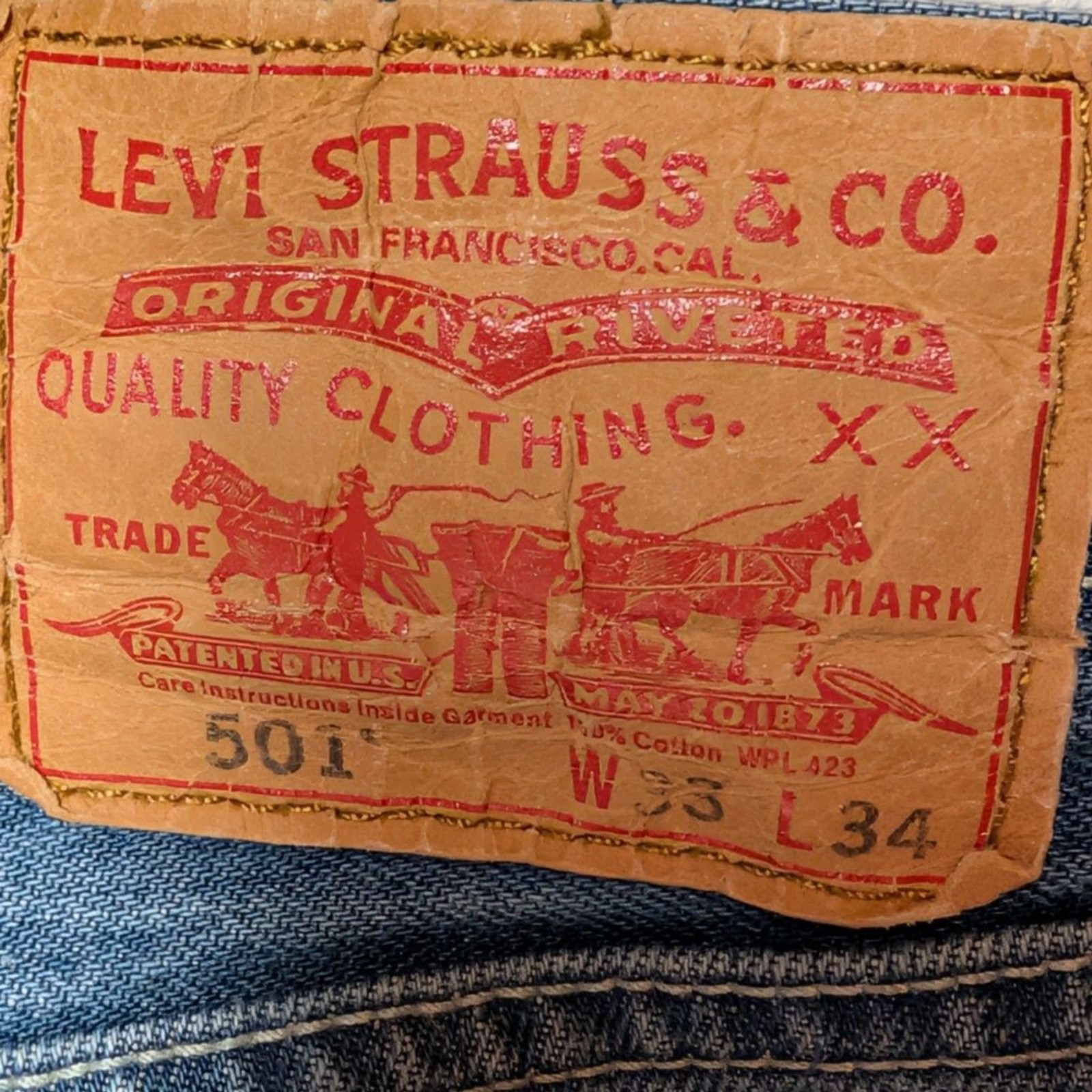 Levi’s 501 Original Fit Jeans Light Wash 100% Cotton Straight Leg Classic Denim