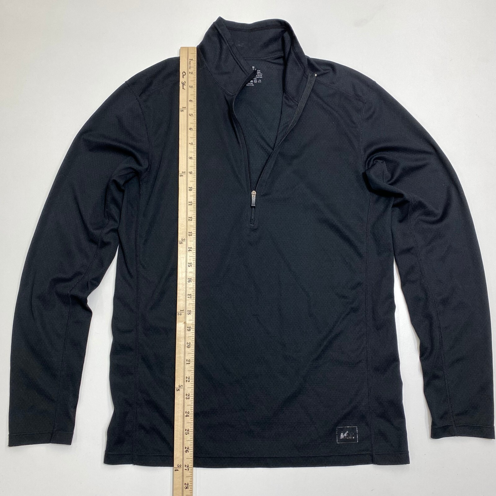 REI 1/2 Zip Pullover Top Mens M Black Long Sleeve Polartec Mock Neck Outdoor USA