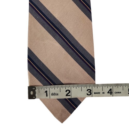 Vtg. Robert Talbott/Jack Henry Pink Gray Classic Stripe 100% Silk Tie
