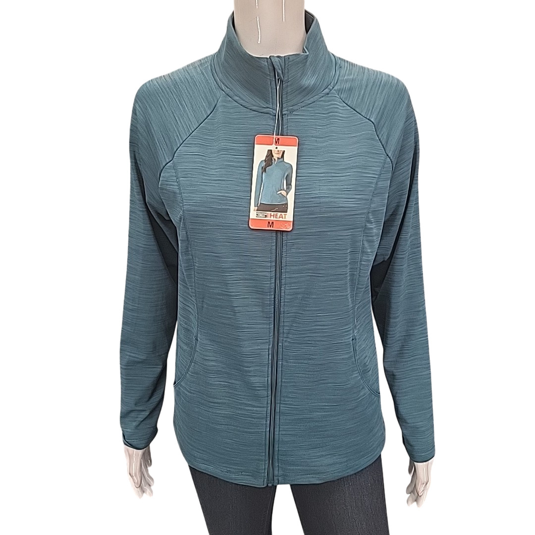 32 Degrees Heat Women’s Active Zip Jacket Pockets Teal Green Size Medium