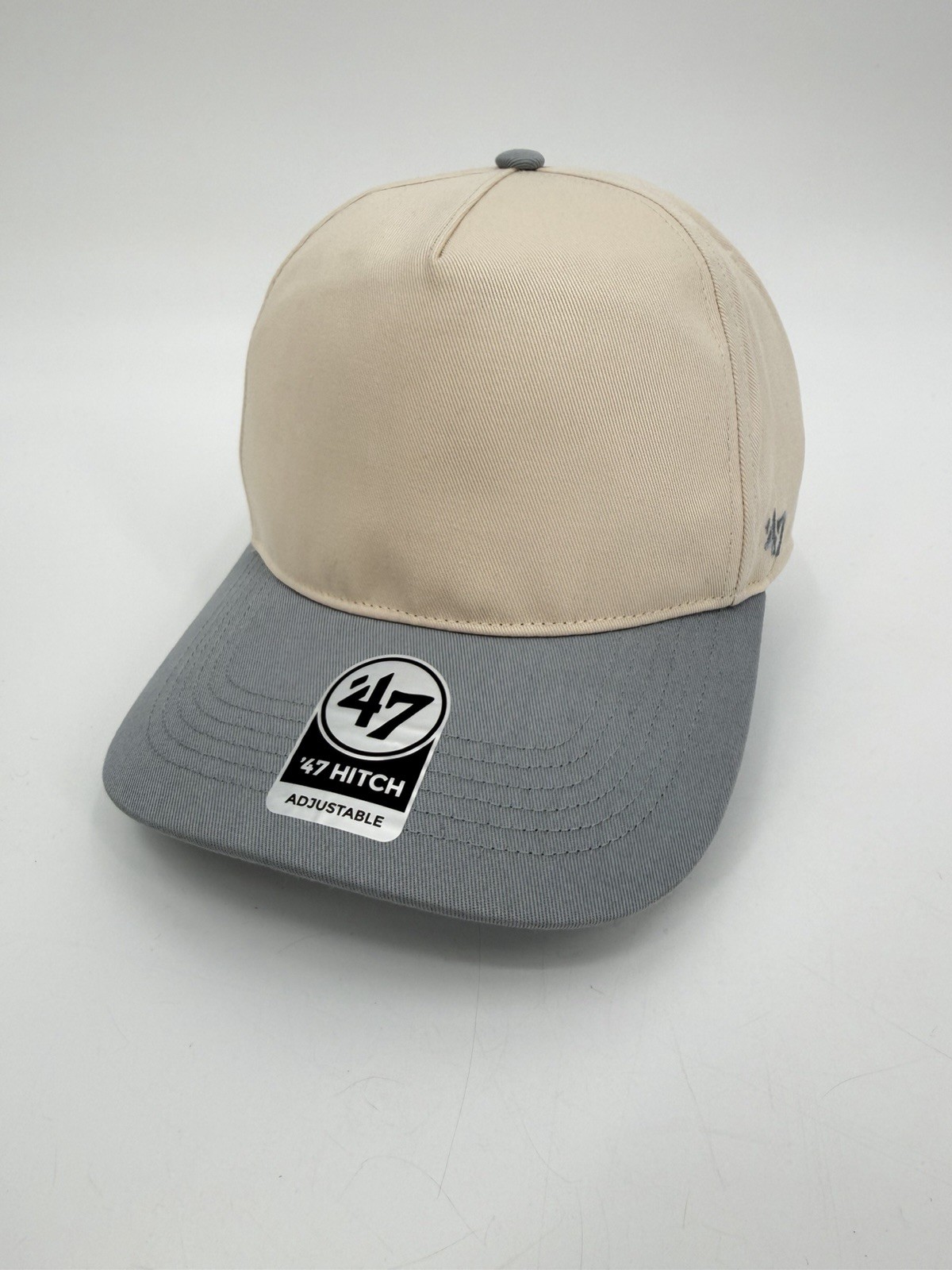 NEW ‘47 Brand Basics Two Tone Hitch SnapBack Hat Blank Beige Blue Adjustable