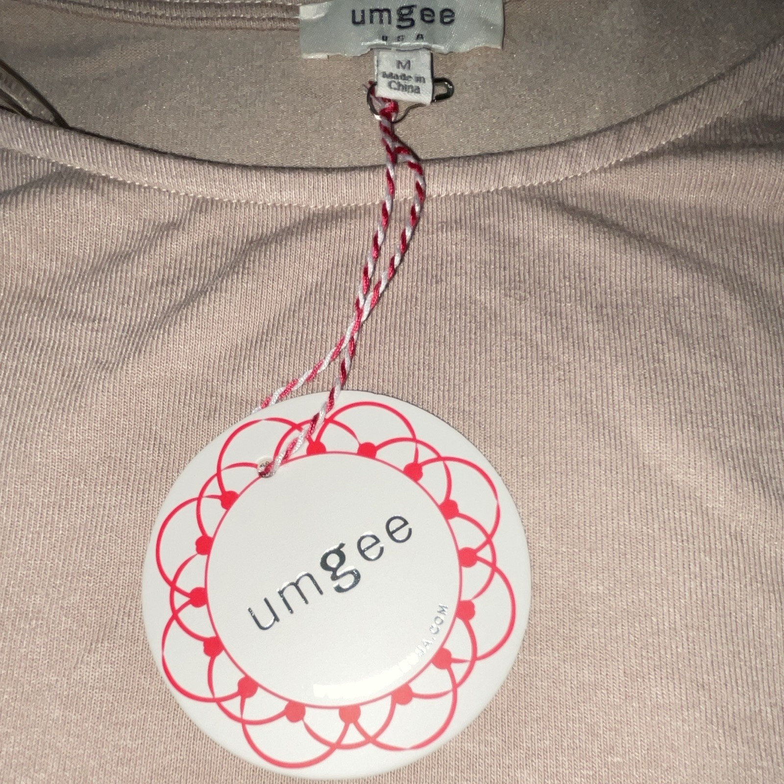 Umgee Women’s Beige Solid Round Neck Pullover Knit 3/4 Sleeve Top M Regular