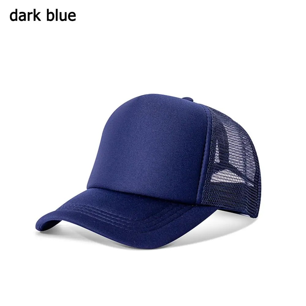 Mens Womens Trucker Hat Mesh Back Plain Solid Snapback Baseball Cap Blank Visor