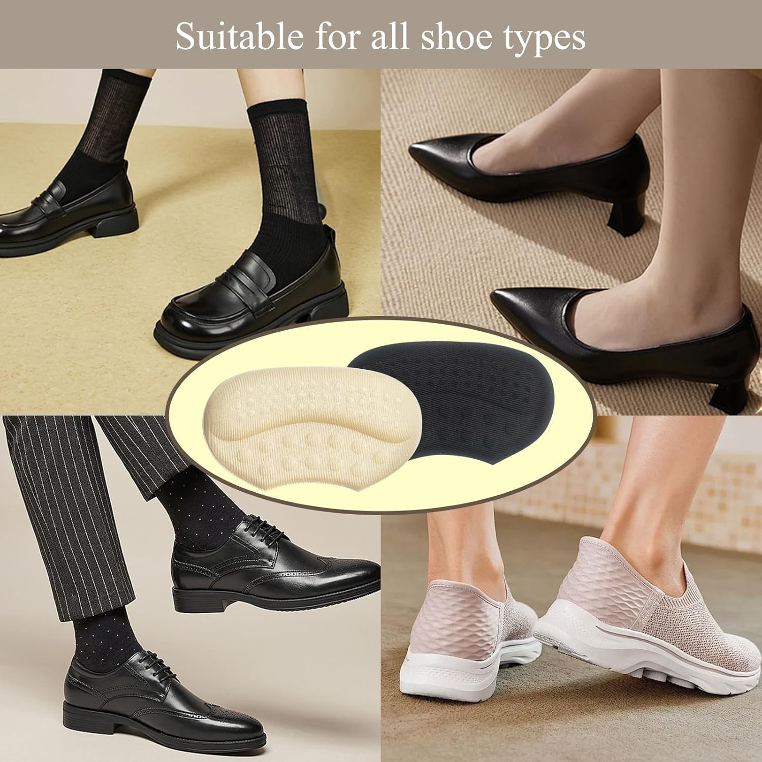 3Pairs Soft Fabric Shoe Pads Cushion Liner Grip Back Heel Inserts Insoles USA