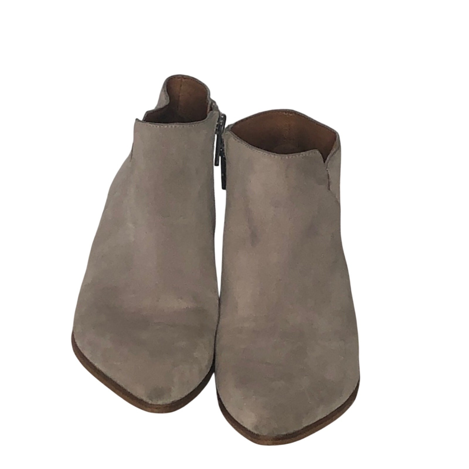 Franco Sarto Spectra Womens Suede Ankle Booties Size 6.5 Tan Pointed Toe