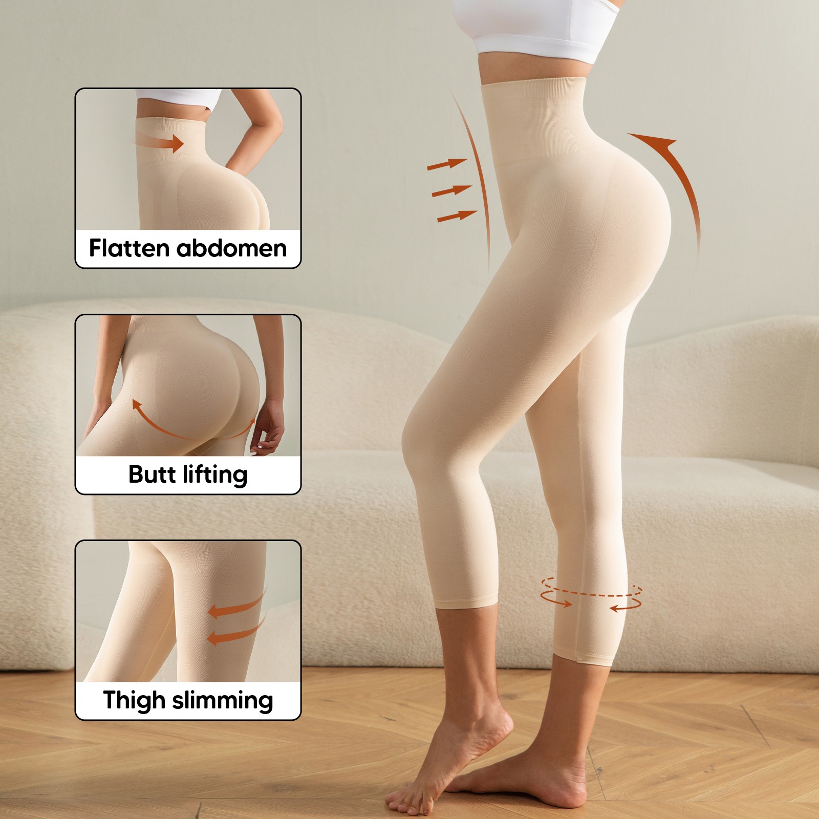 Women Anti Cellulite Compression Capris Thigh Slimmer Slimming Body Shaper