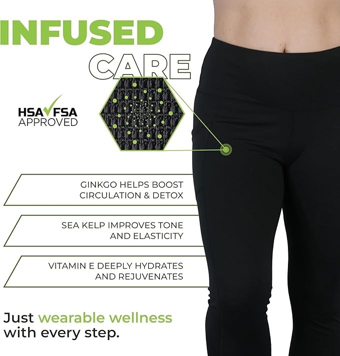 Green drop High Waist Anti Cellulite Leggings – Extra Large