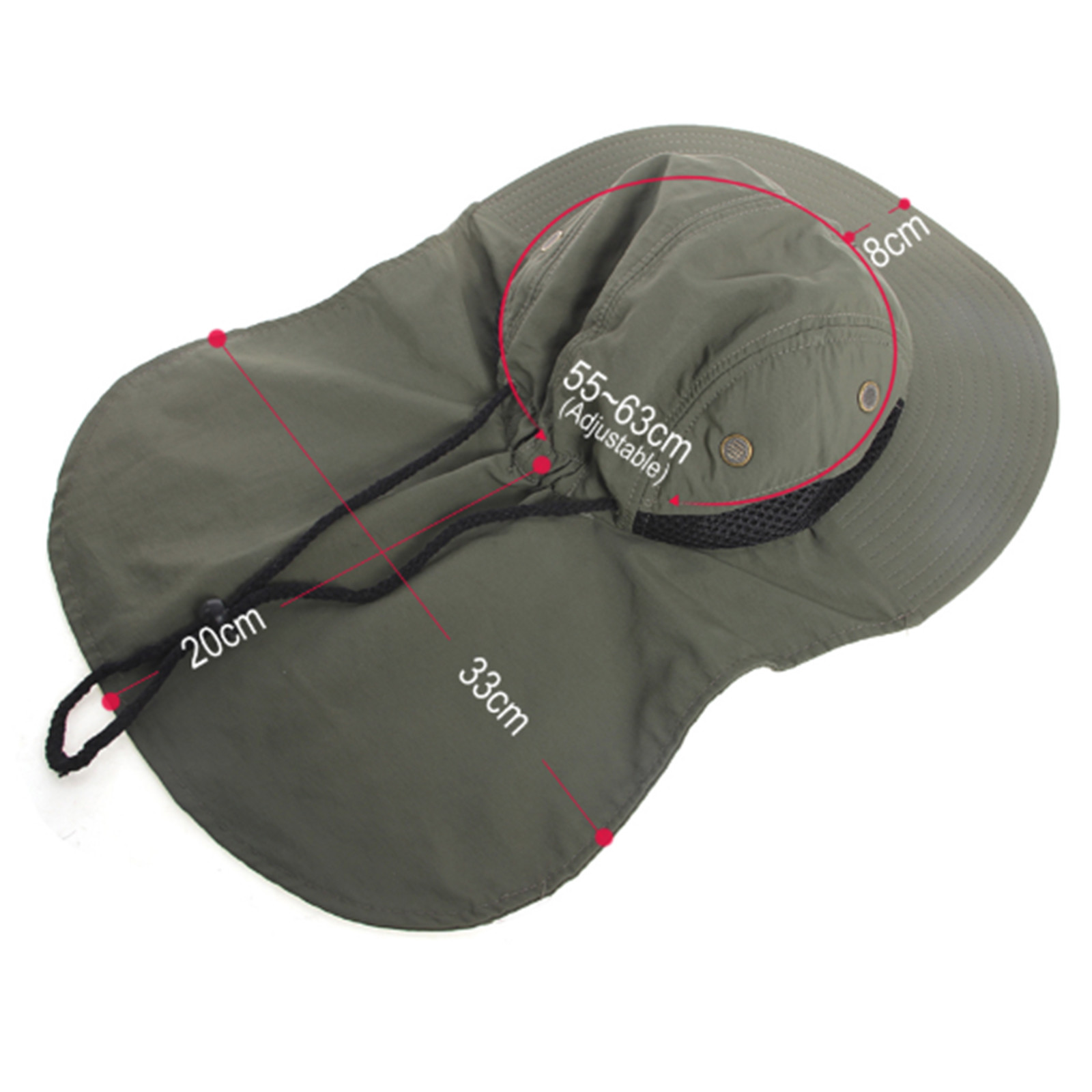 Boonie Snap Hat for Men Wide Brim Ear Neck Cover Sun Flap Bucket Hats Outdoors