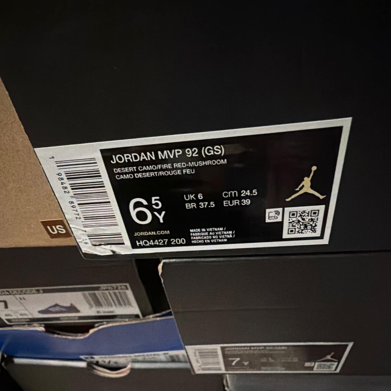 Jordan mvp 92(GS) Dessert camo/fire red-mushroom Beige/Red 6.5Y