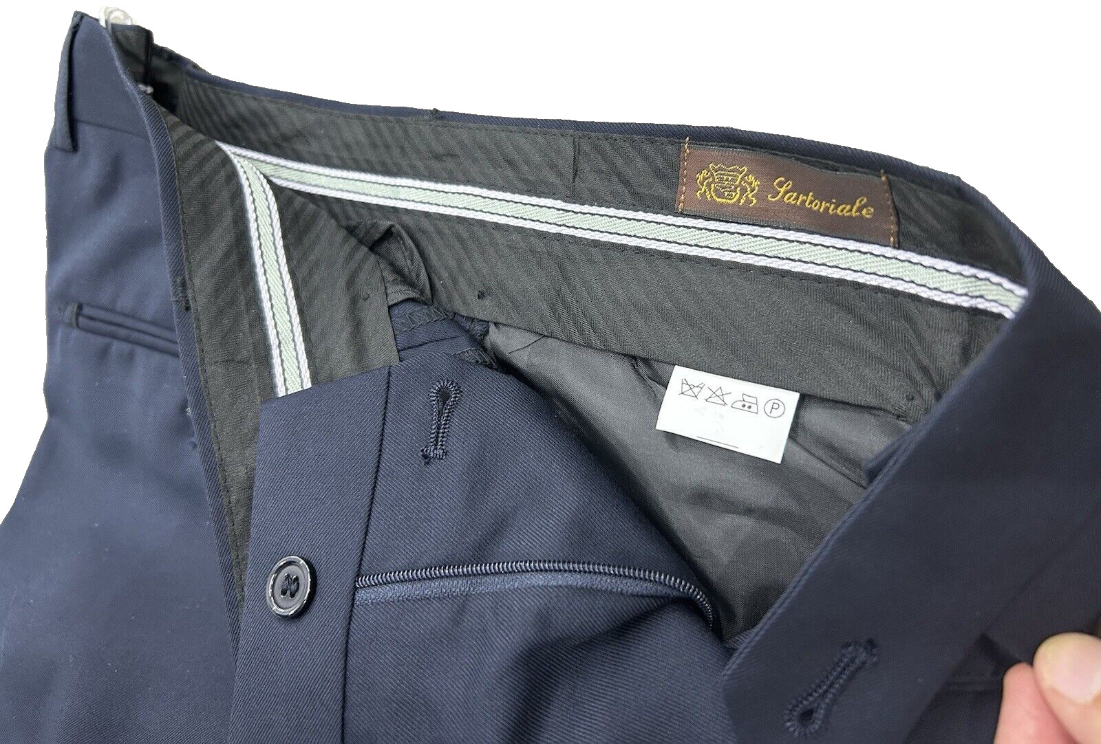 Men’s Tailored Suit Made In Italy Blue Tasmania Wool 46 48 50 52 54 56 58 60