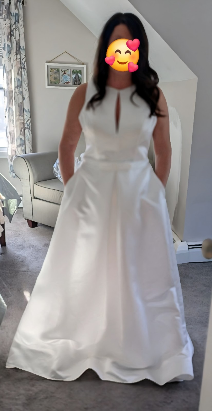 Ivory Halter Neck Sleeveless Ball Gown Wedding Dress Lace Back 12 New