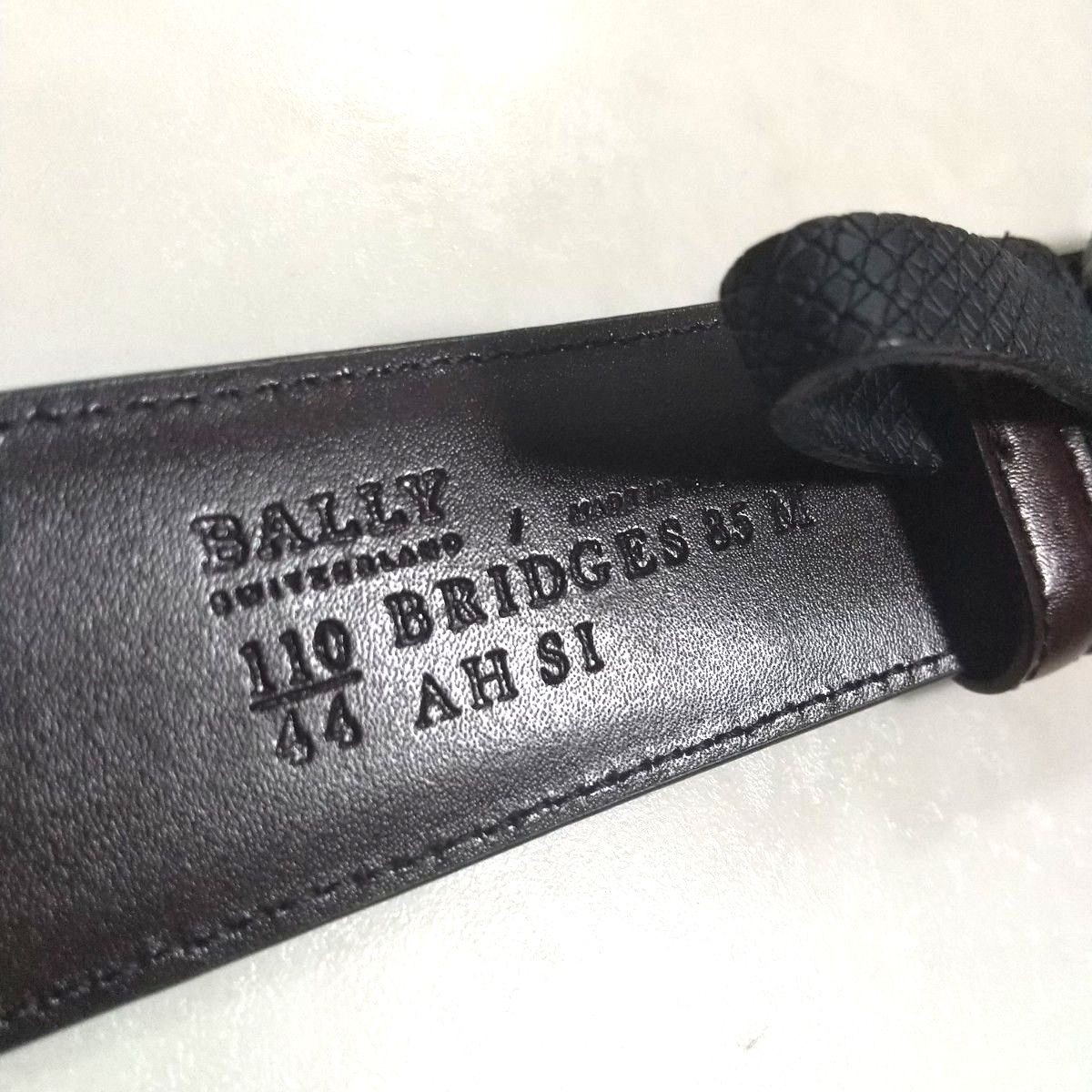 BALLY Reversible Leather Belt Men Black Brown Buckle Size 110 44 127cm Width 3.5