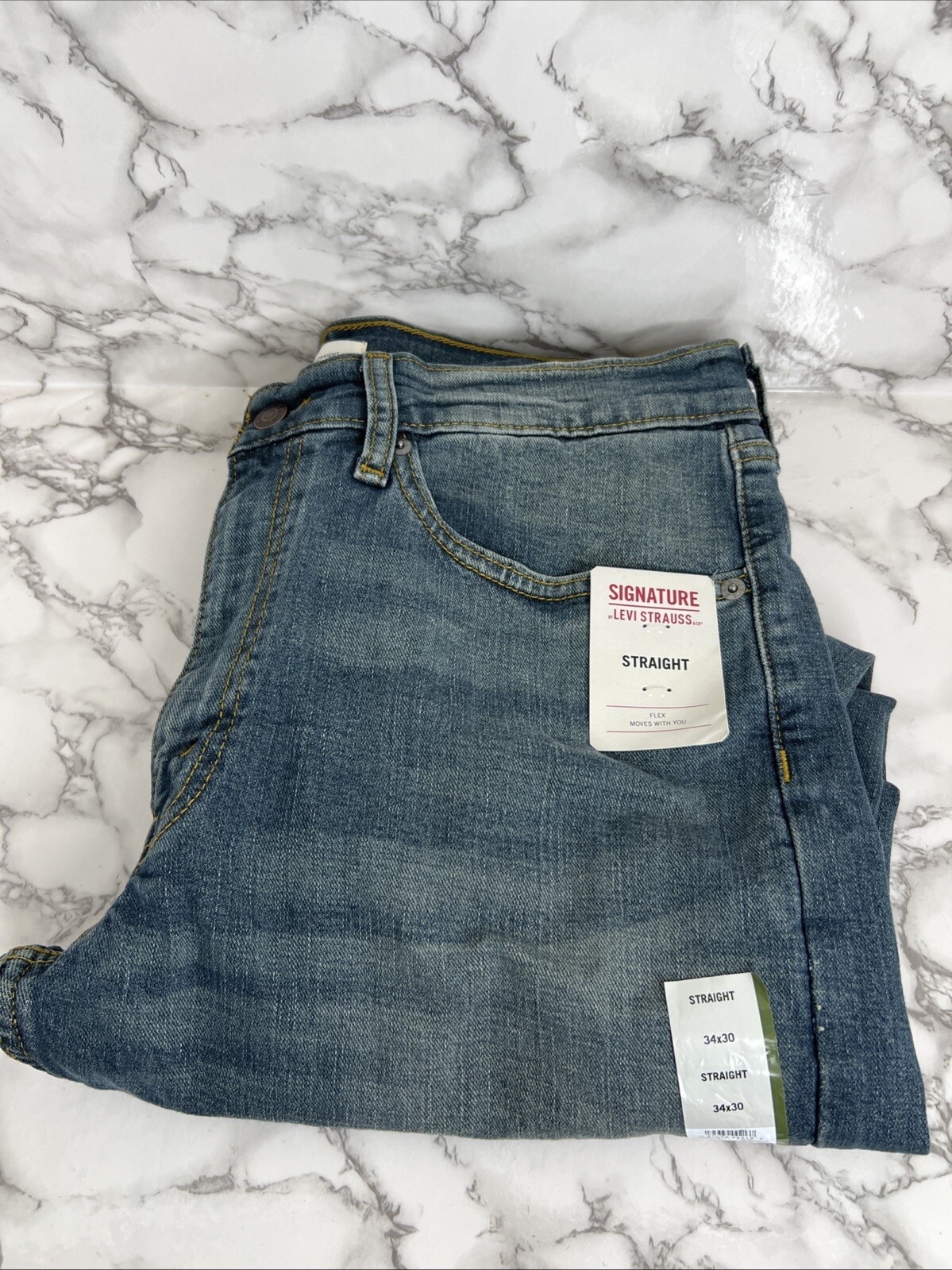 Levi Strauss Signature Men’s Straight Fit Jeans Sun Glare 34W x 30L 589880048