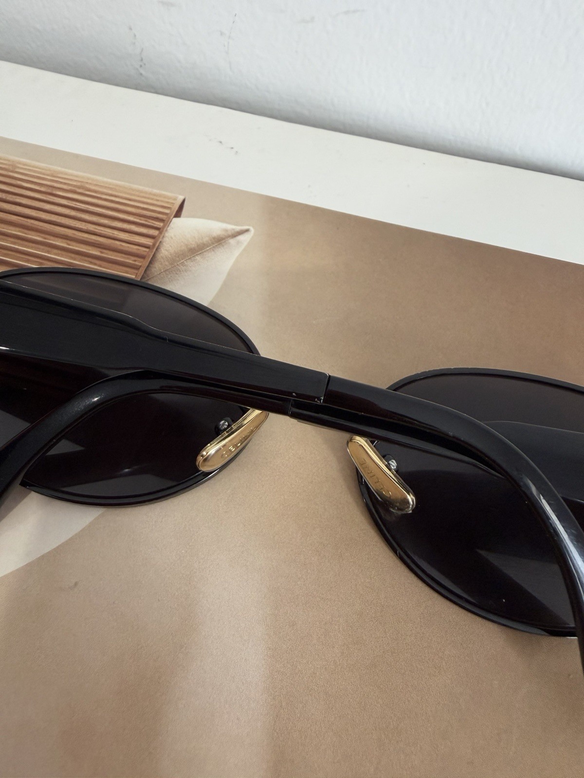 Celine Black And Gold Triomphe Metal 01 Sunglasses Authentic