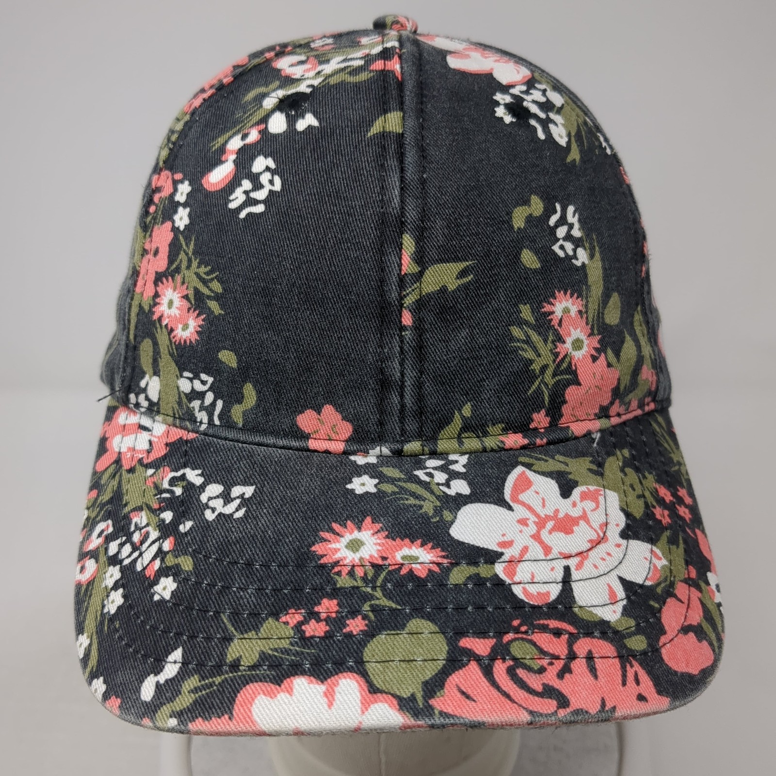 Floral Print Strapback Baseball Cap Multicolor One Size Adjustable 6 Panel Blank