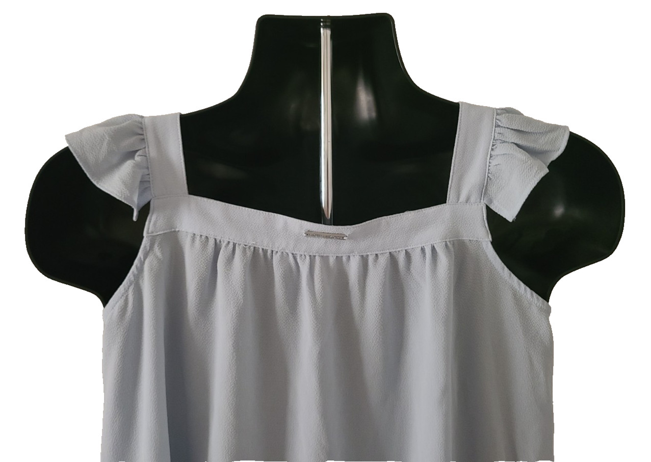 MICHAEL KORS Womens Top SIZE S Light Blue Square Neck Polyester Elastane