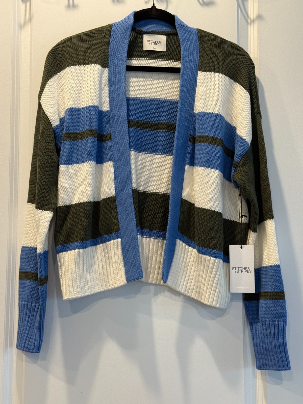 Stitches + Stripes: Alba Open Cardigan – Cornflower Combo Size Small MSRP $108
