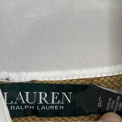 Lauren Ralph Lauren Layered Crest Sweater Camel Tan White Collar RLMWB-G L